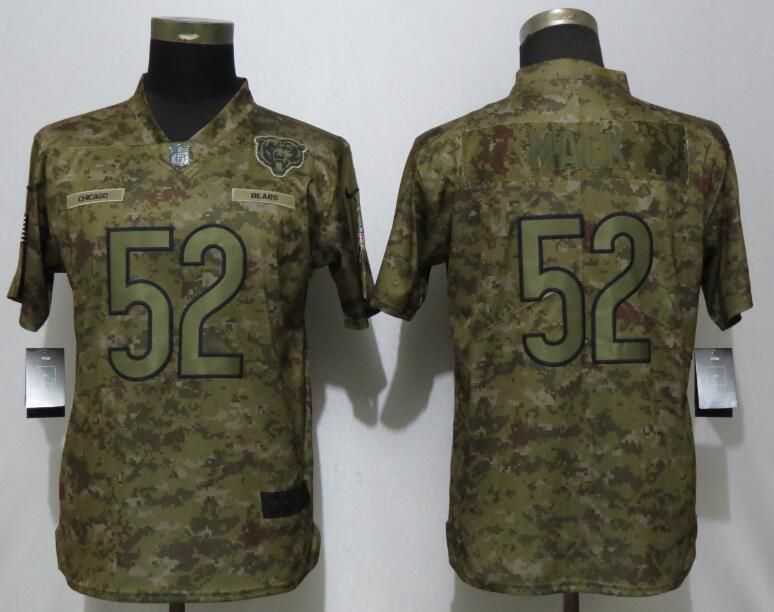 Women Chicago Bears #52 Mack Nike Camo Salute to Service Limited NFL Jerseys